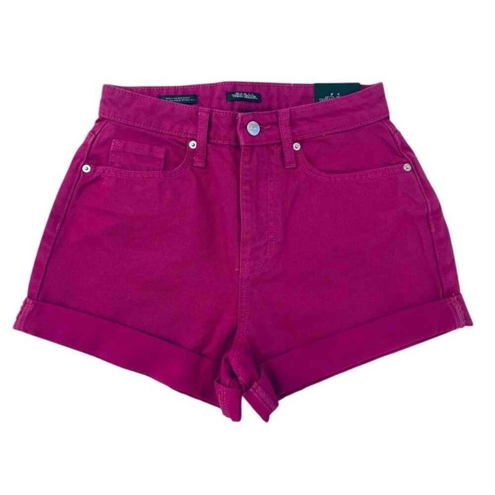 NEW Wild Fable Women's Size 2/26 Magenta Pink High Rise Mom Shorts - Picture 2 of 6